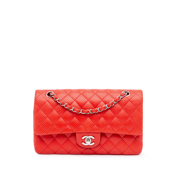 Pre-Loved Chanel Medium Classic Perforated Lambskin Double Flap - Picture 1 of 12